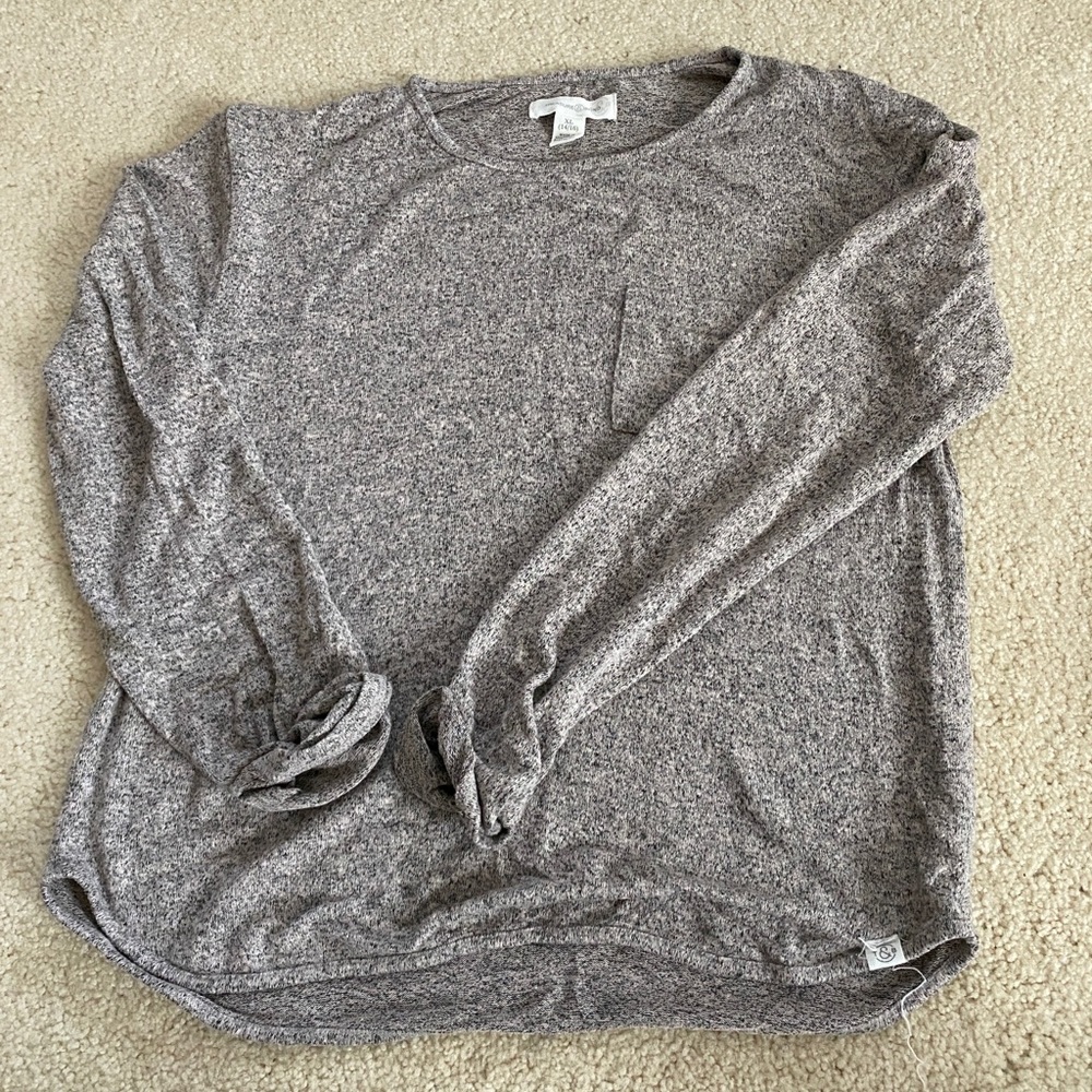 Gray long sleeve plain t shirt size xl youth